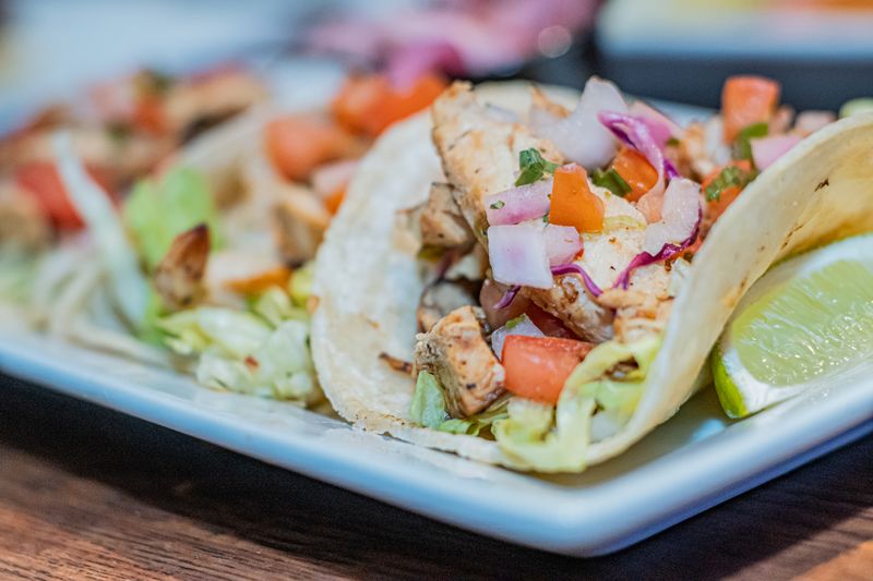 Cafe Rio fish tacos with citrus slaw